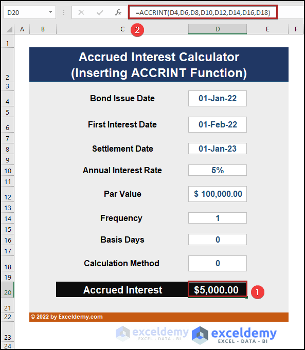 Inserting ACCRINT Function