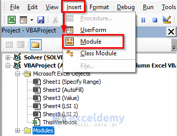 inserting VBA module to apply formula to entire column excel 