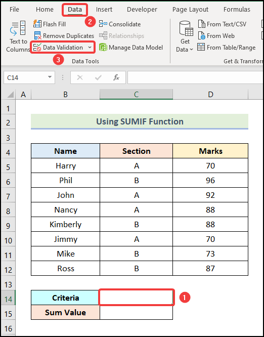 Create Drop-down Button to Select Section  to use the conditional AGGREGATE function in Excel
