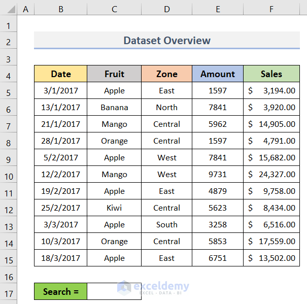 2 Easy Ways to Create a Search Box in Excel Without VBA