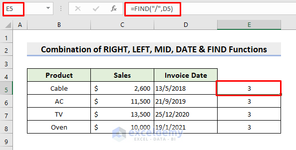 Align Date with Combination of RIGHT, LEFT, MID, DATE & FIND Functions