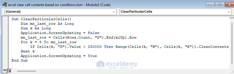 Clearing Particular Value from Cell