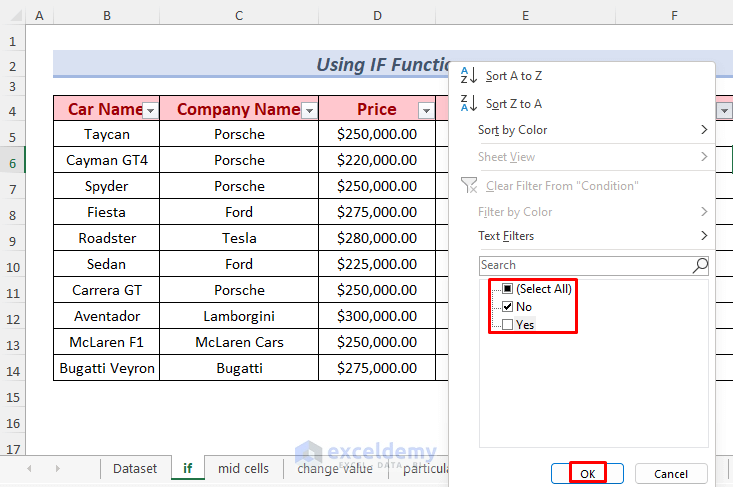 excel clear cell contents based on condition method 6