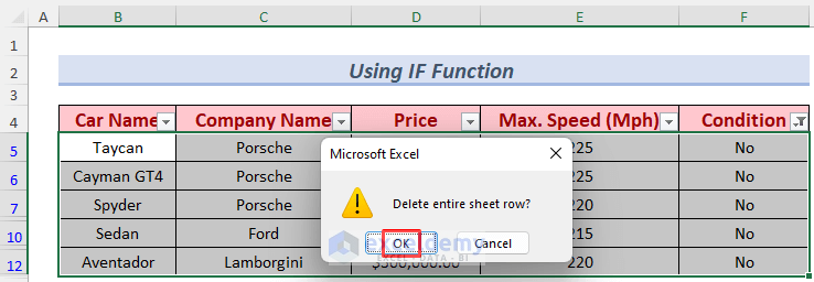 excel clear cell contents based on condition method 6