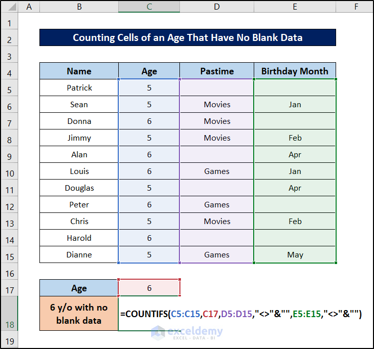 excel countifs not blank multiple criteria formula for no blank data