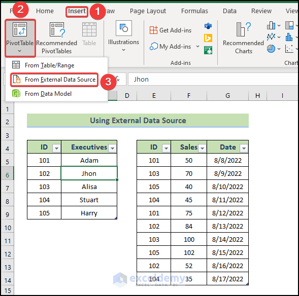 using External Data Source to Get Data from Data Model in Excel
