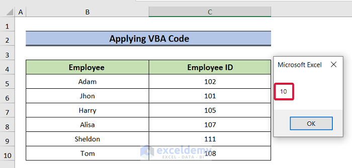 applying vba code to go to last non empty cell in column in excel