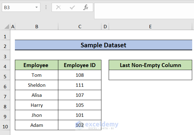 how to go to last non empty cell in column in excel