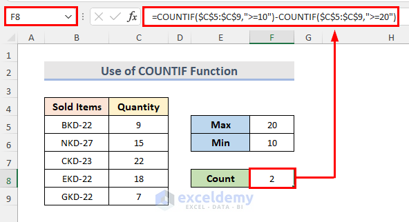 Use COUNTIF Function