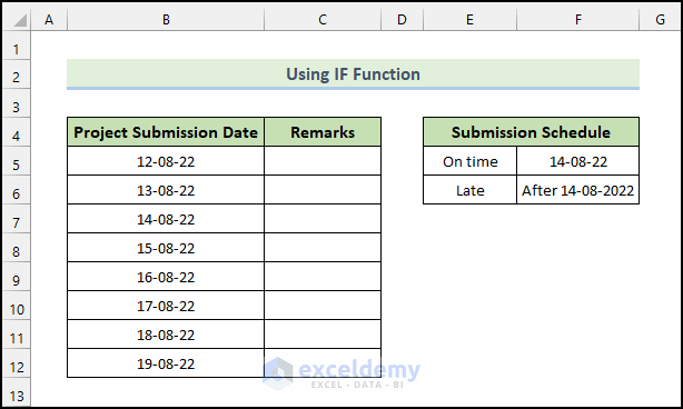 Suing IF function to Return Expected Value If Date Is Between Two dates in Excel
