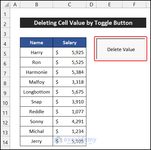 Add Delete Value toggle button to change value