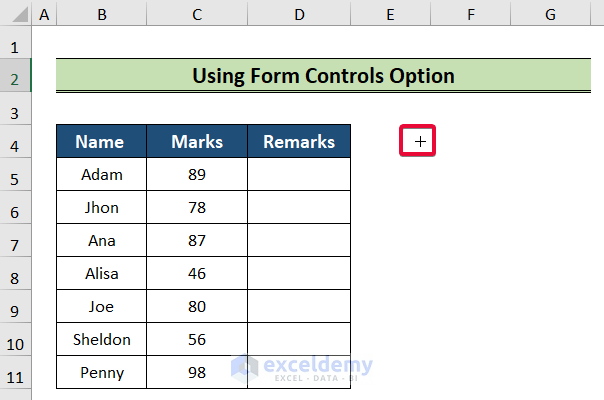 naming button to add button in excel