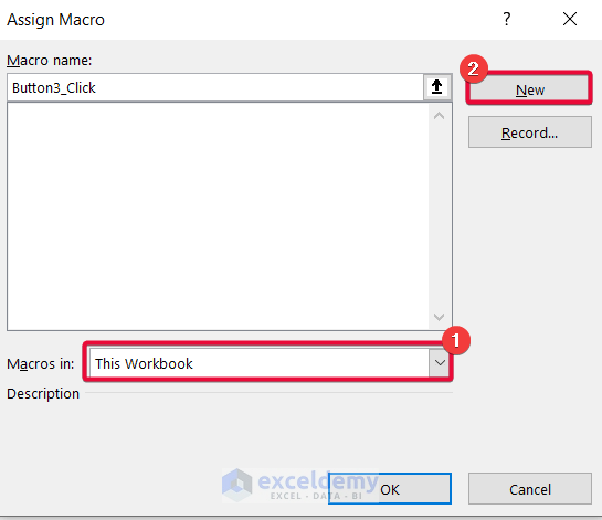 adding new macro to add button in excel