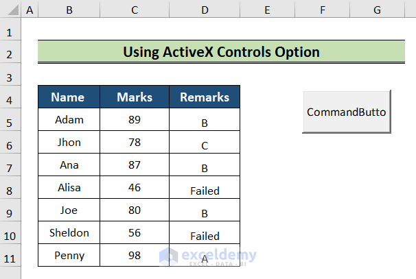 using activex controls applying cursor to add button in excel