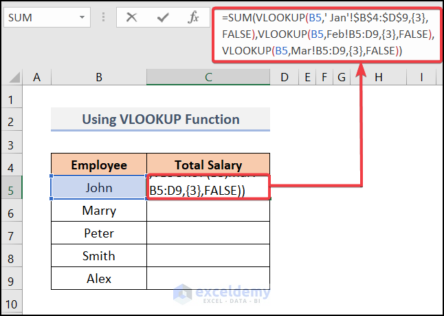 Using VLOOKUP Function to apply a formula to multiple sheets in Excel