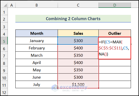 Preparing Dataset to Break Axis in Excel