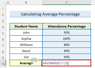 How to Calculate Average Percentage in Excel