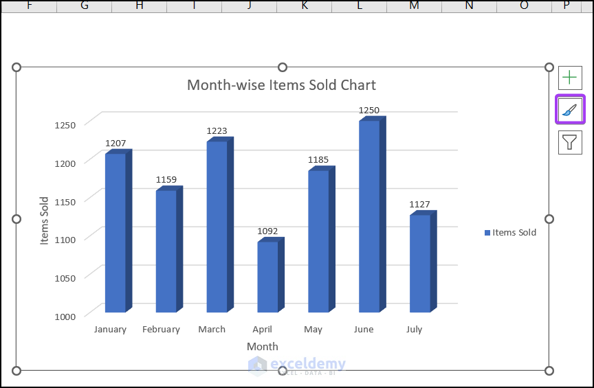 how to change series color in excel chart by using chart styles