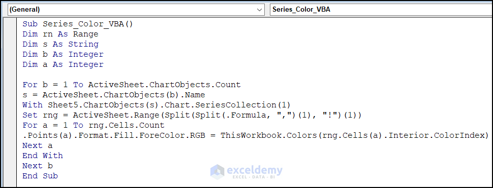 VBA code to change color