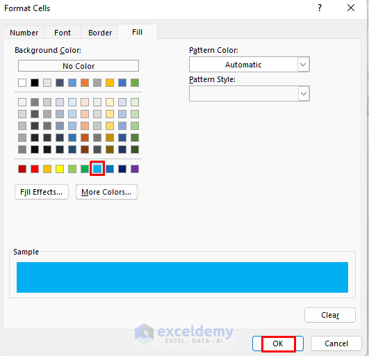 setting cell formatting to color code