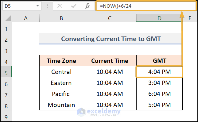 Converting Current Time to GMT