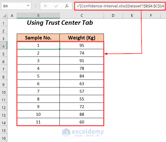 using Trust Center tab to disable automatic update of links in Excel
