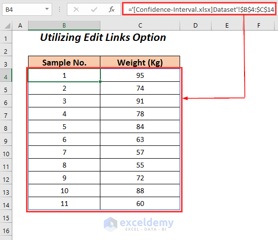 Using Edit Links Option to Disable Automatic Update of Links in Excel