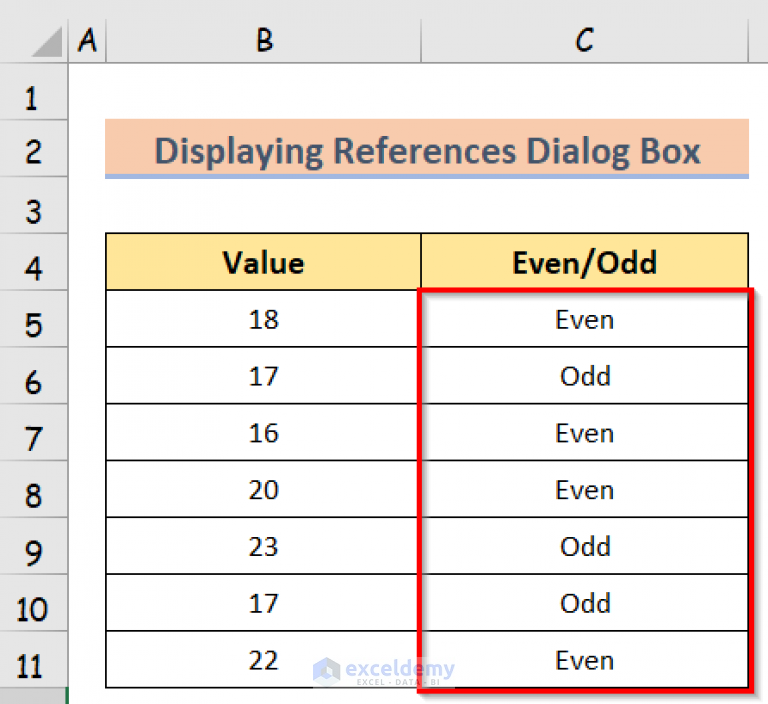 How To Display References Dialog Box In Excel Exceldemy