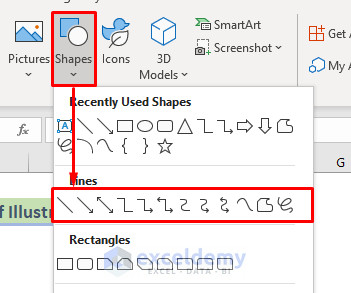 How to Draw Lines in Excel (2 Easy Methods) - ExcelDemy