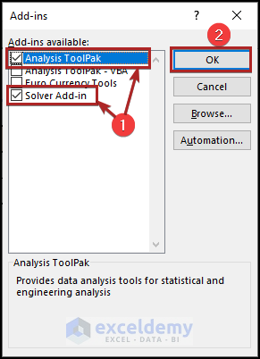 Installing Analysis ToolPak and Solver Add-in