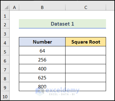 how to find square root in excel vba