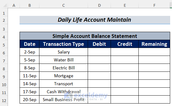 Maintaining Simple Daily Life Accounts
