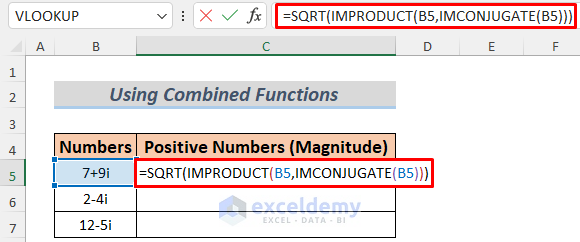 Combining Excel Complex Number Functions to Make All Complex Numbers Positive