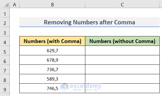 How to Remove Numbers after Commas in Excel