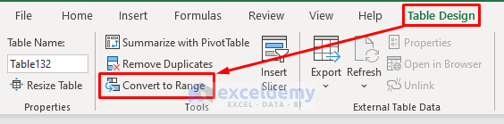 Undo a Table by Converting to Range
