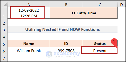 Utilizing Nested IF and NOW Functions