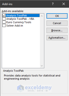 add data analysis in excel