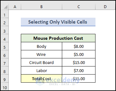 Select Visible Cells in Excel with VBA