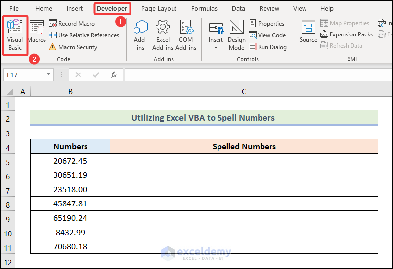 Utilizing Excel VBA to Spell Number in Excel