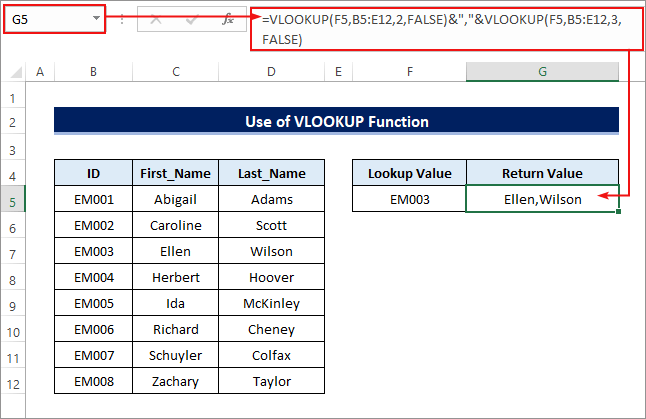 VLOOKUP function to return multiple values