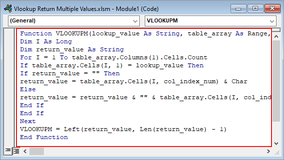 VBA code to Return Multiple Values in One Cell in Excel