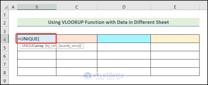 Create Output Table to apply the VLOOKUP function with multiple criteria using the CHOOSE function