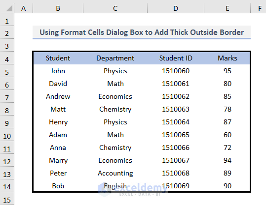 Output of Applying Thick Outside Border