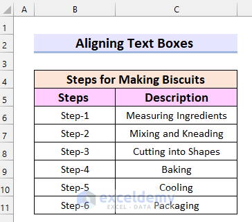 How to Align Text Boxes in Excel
