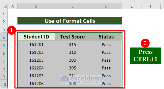Use of Format Cells Feature for Showing Border in Excel