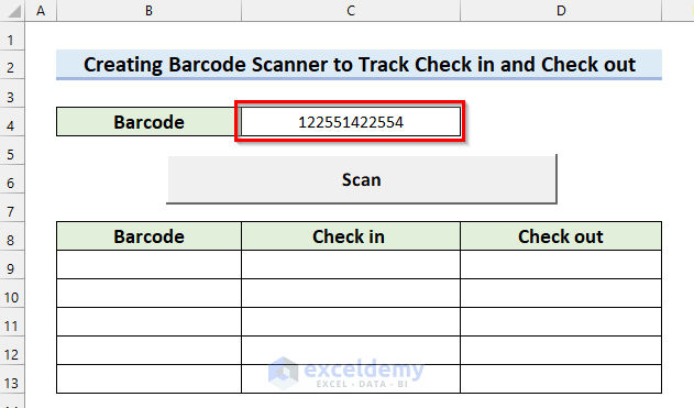 Run Macros for Barcode Scanner to Track Check in and Check out in Excel