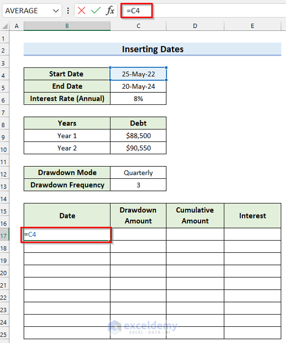 Insert Dates into Table