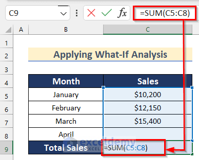 Using SUM Function to Analyze Raw Data in Excel