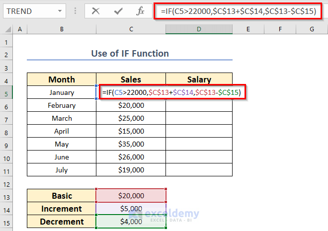 Use of IF Function to Add Or Subtract Based On Cell Value in Excel