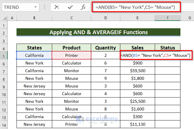Applying AND & AVERAGEIF Functions for Multiple Criteria in Excel